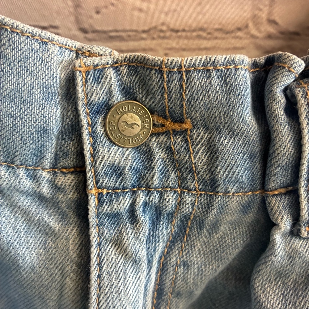 Hollister Women Blue Ultra High Rise Denim Jean 100% Cotton Skirt Sz 3 W26 Retro - Picture 4 of 9